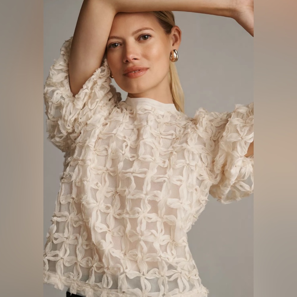 ANTHROPOLOGIE Sarah Hann Karla Textured Top